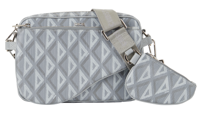 Saddle Triple Pouch, &pound;1,300, Handbags, Grey, Canvas, Front view